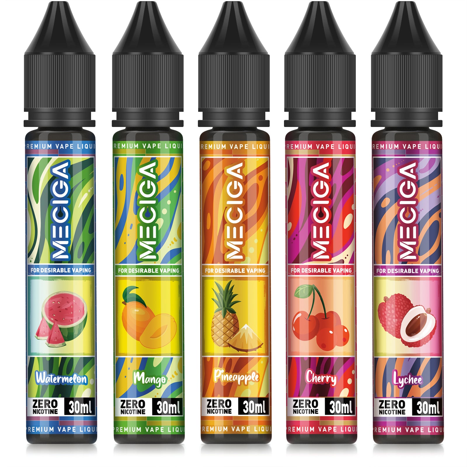 MECIGA E Liquid Collection 5 x 30ml No Nicotine 70 30