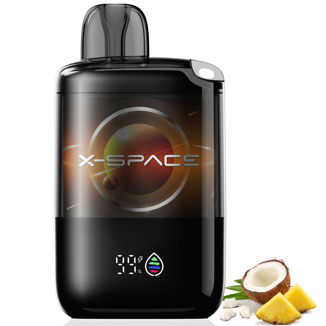 X-SPACE Disposable Vape No Nicotine, Pineapple Coconut, Rechargeable E-Cigarettes 9000 Puffs