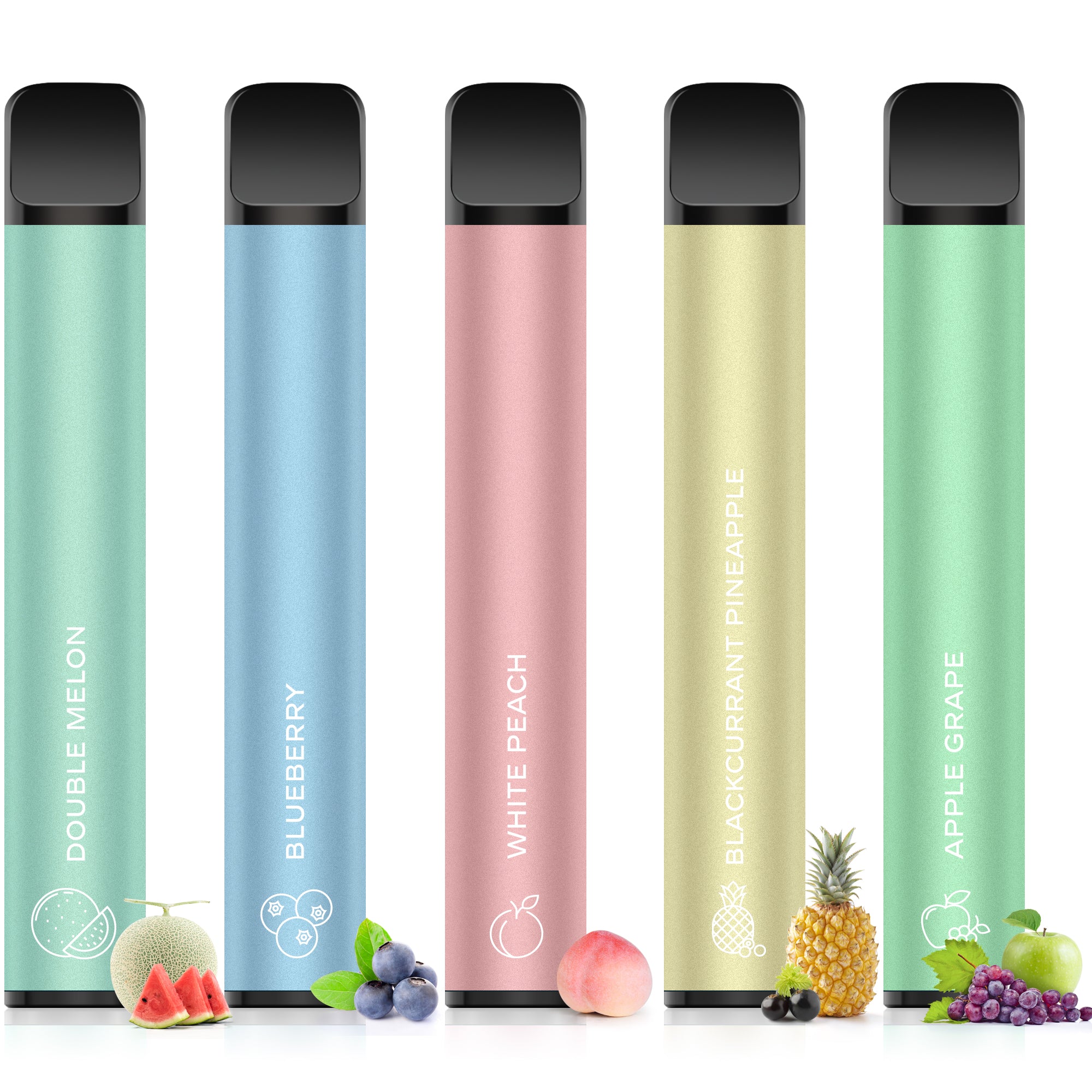 FURUN Disposable Vape Pen No Nicotine, Puff Bar Mixed Fruity Flavour, 500 Puffs*5