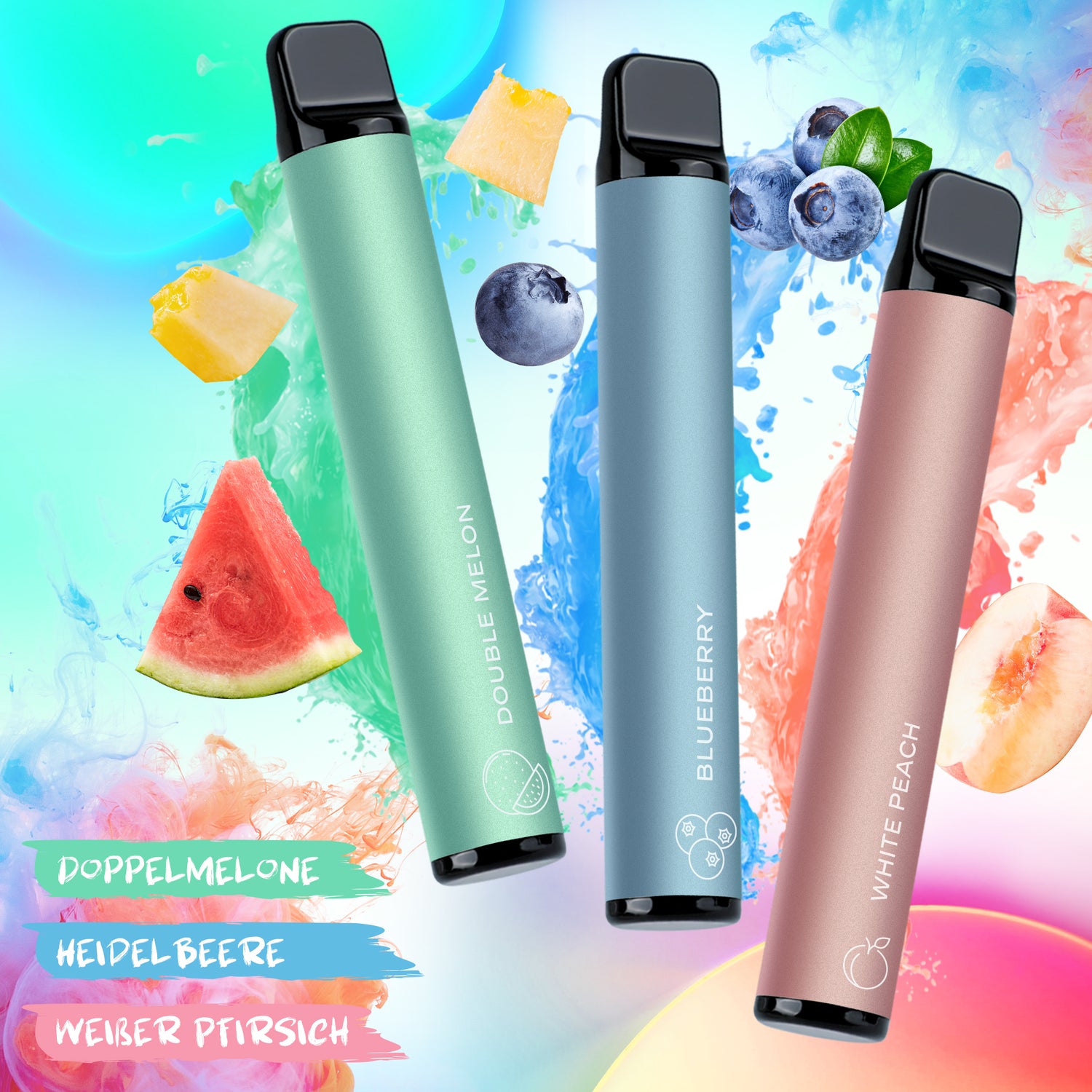 FURUN Disposable Vape Pen No Nicotine, Puff Bar Mixed Fruity Flavour, 500 Puffs*5