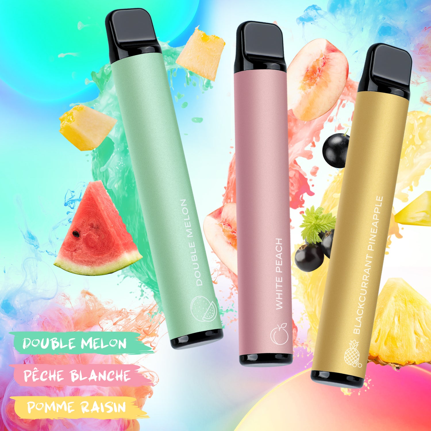 MECIGA Disposable Vape Pen No Nicotine, 4000 Puffs, Mixed Fruity Flavour*5