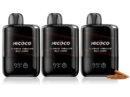 NICOCO 電子タバコ 使い捨て シガー・タバコ風味 甘さ清涼感なし 1個/2個/3個入り V3型