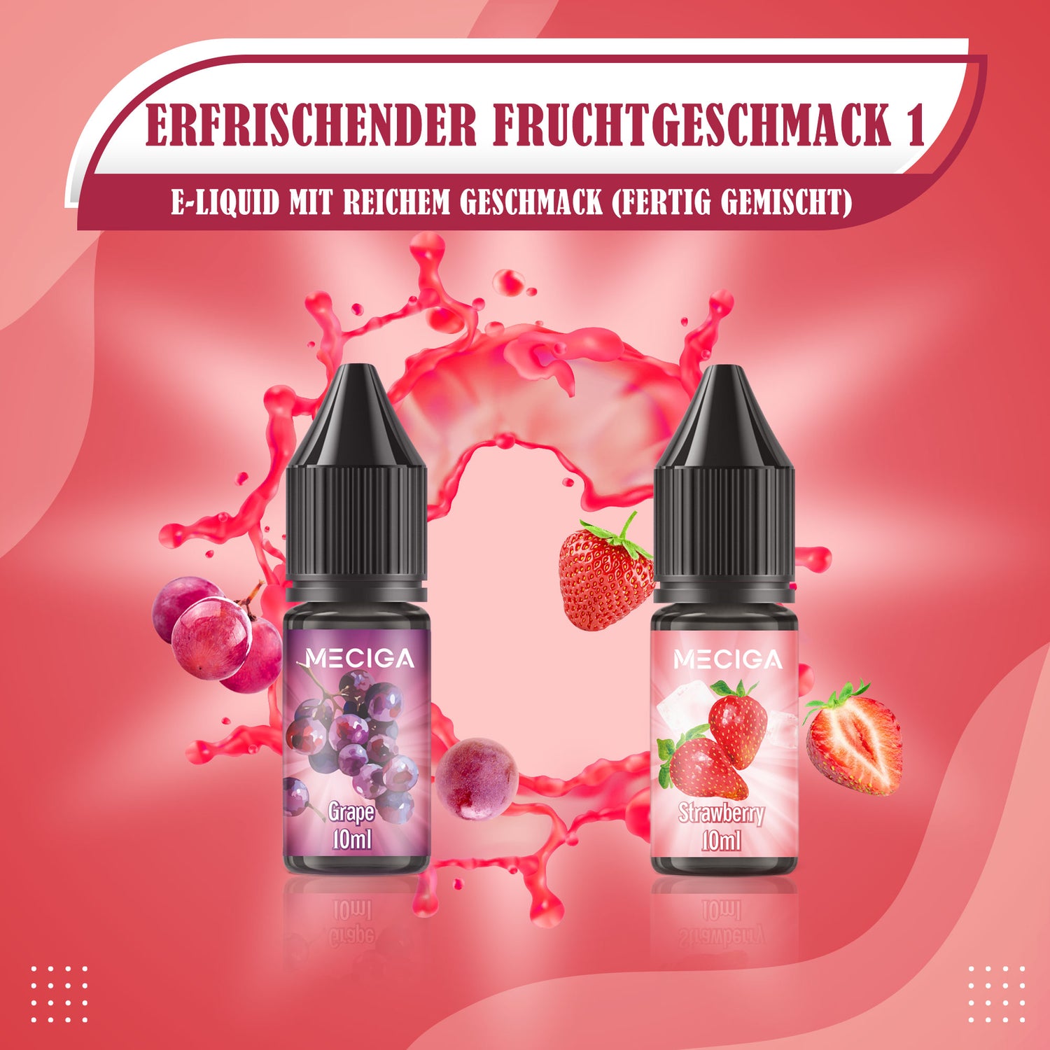 MECIGA E Liquid Ohne Nikotin Pack of 6 - 10ML