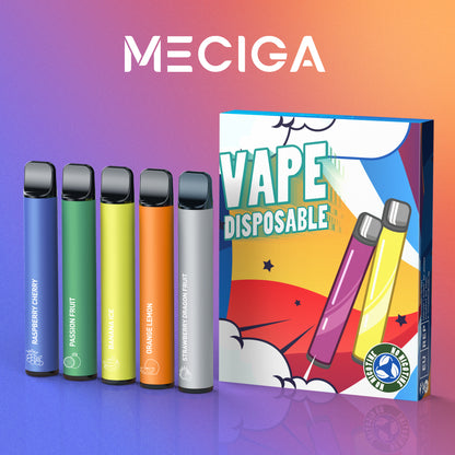 MECIGA Puff Bar No Nicotine Disposable Vape Pen, 4000 Puffs, Mixed Fruity Flavour*5