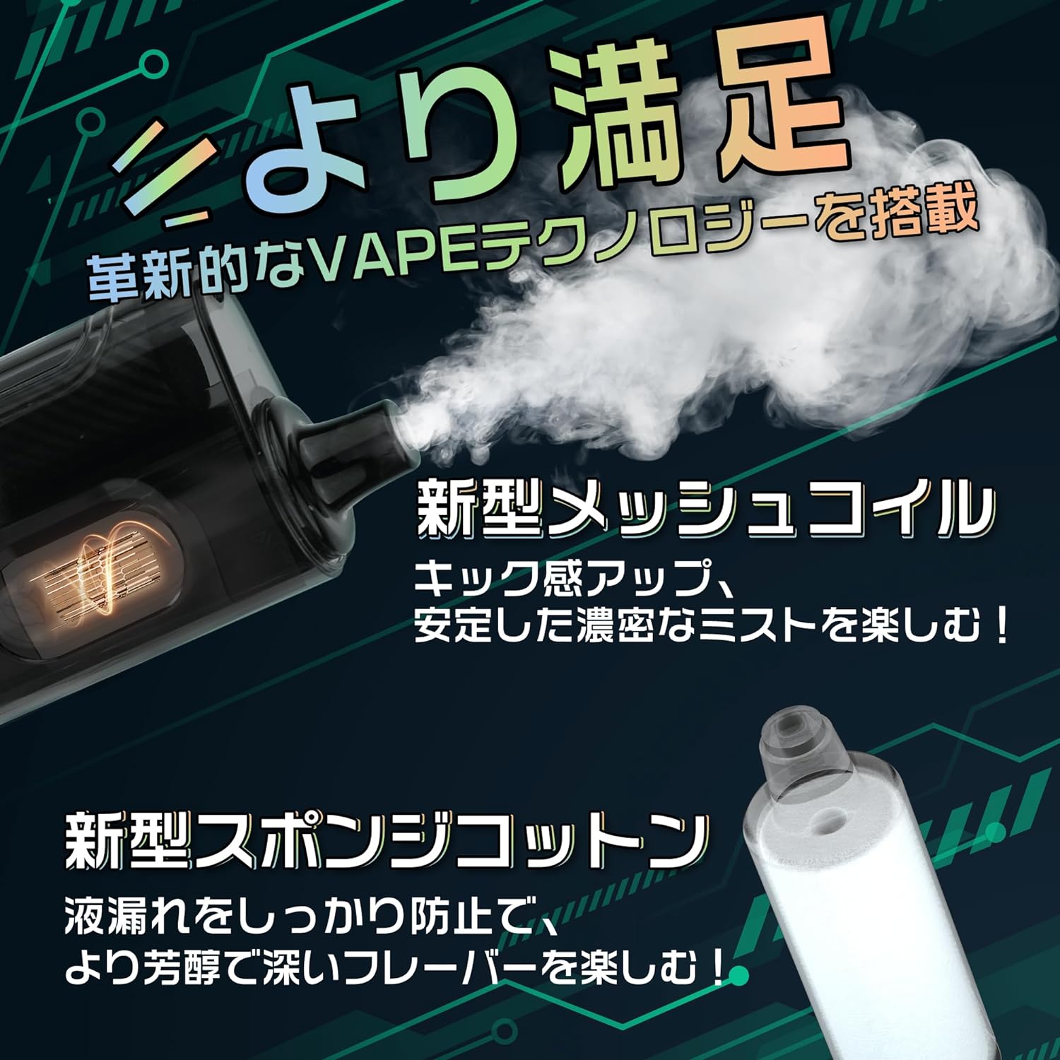 ARASHI 電子タバコ カートリッジ 5000回吸引 ニコチン0 タール0 使い捨て ポッド I3（キャラメルポップコーン）