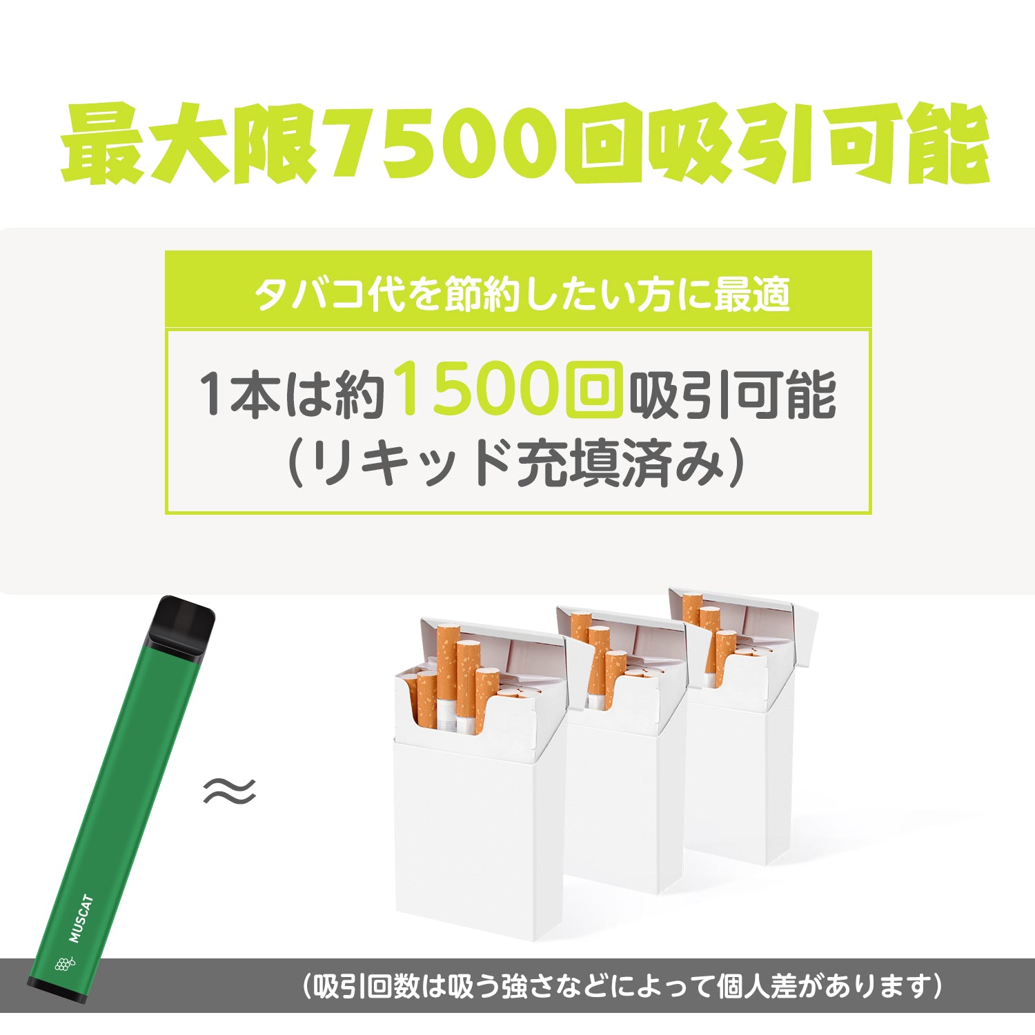 NICOCO 電子タバコ 使い捨て 5本セット (マスカット)