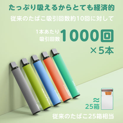KINOE Electronic Cigarette Disposable 5 Flavors Set of 5 MIX 2